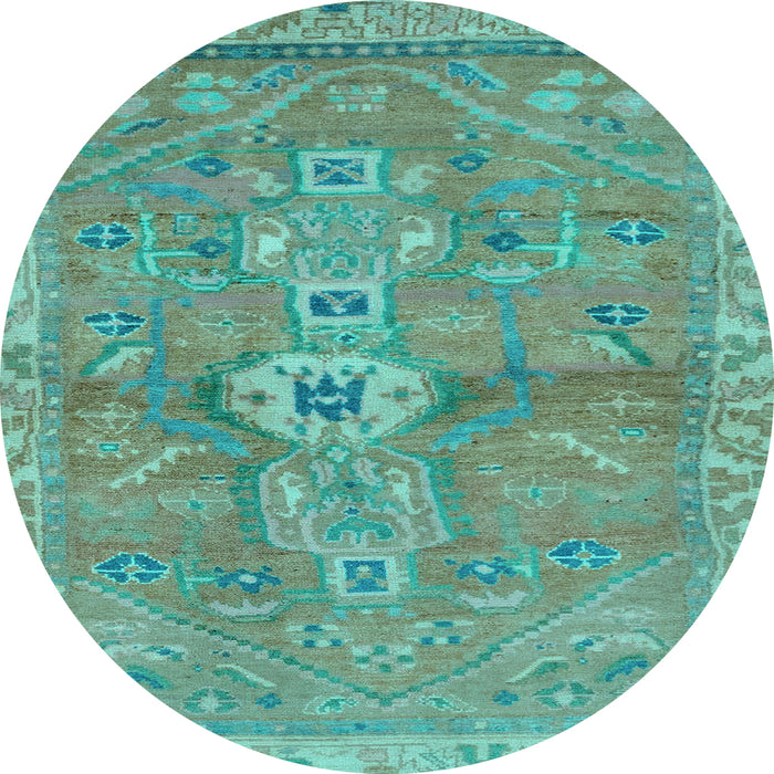 Round Abstract Light Blue Modern Rug, abs2806lblu