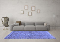 Machine Washable Abstract Blue Modern Rug, wshabs2806blu