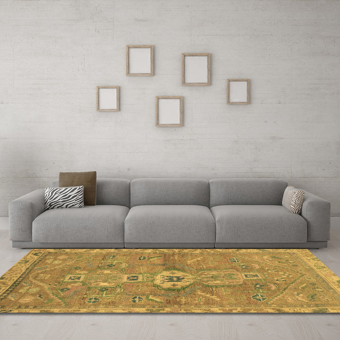 Machine Washable Abstract Brown Modern Rug in a Living Room,, wshabs2806brn