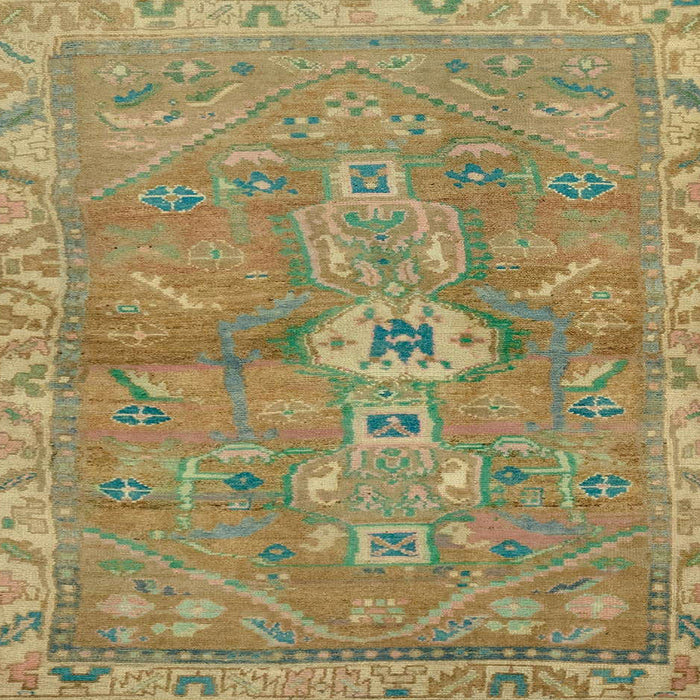 Square Abstract Copper Green Modern Rug, abs2806