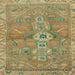 Square Abstract Copper Green Modern Rug, abs2806