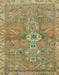 Machine Washable Abstract Brass Green Rug, wshabs2806