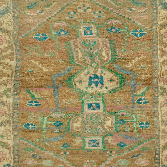 Machine Washable Abstract Brass Green Rug, wshabs2806