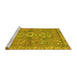 Sideview of Machine Washable Abstract Yellow Modern Rug, wshabs2806yw