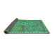 Sideview of Abstract Turquoise Modern Rug, abs2806turq