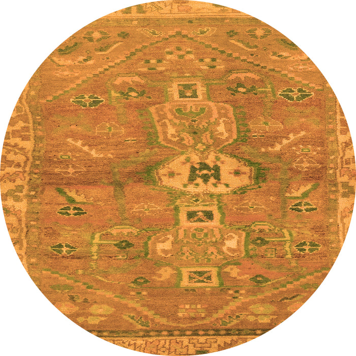 Round Abstract Orange Modern Rug, abs2806org