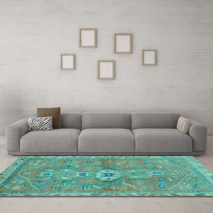Machine Washable Abstract Light Blue Modern Rug in a Living Room, wshabs2806lblu