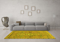 Machine Washable Abstract Yellow Modern Rug, wshabs2806yw