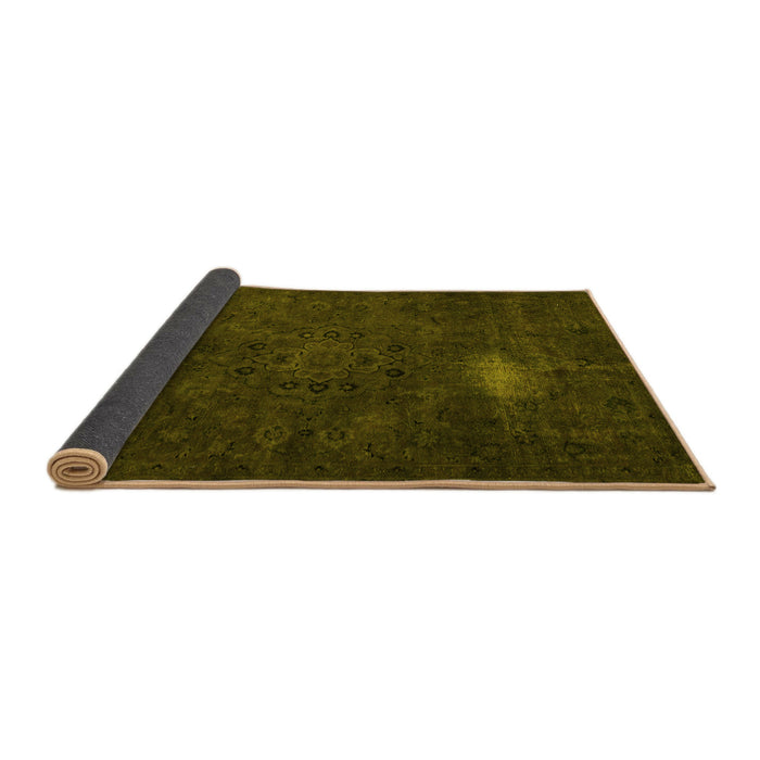 Sideview of Abstract Yellow Modern Rug, abs2807yw