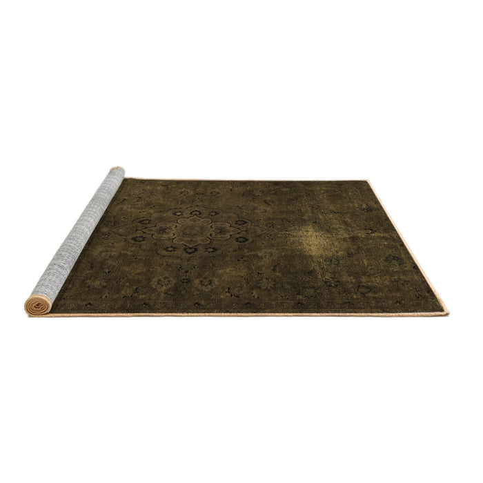 Sideview of Machine Washable Abstract Brown Modern Rug, wshabs2807brn
