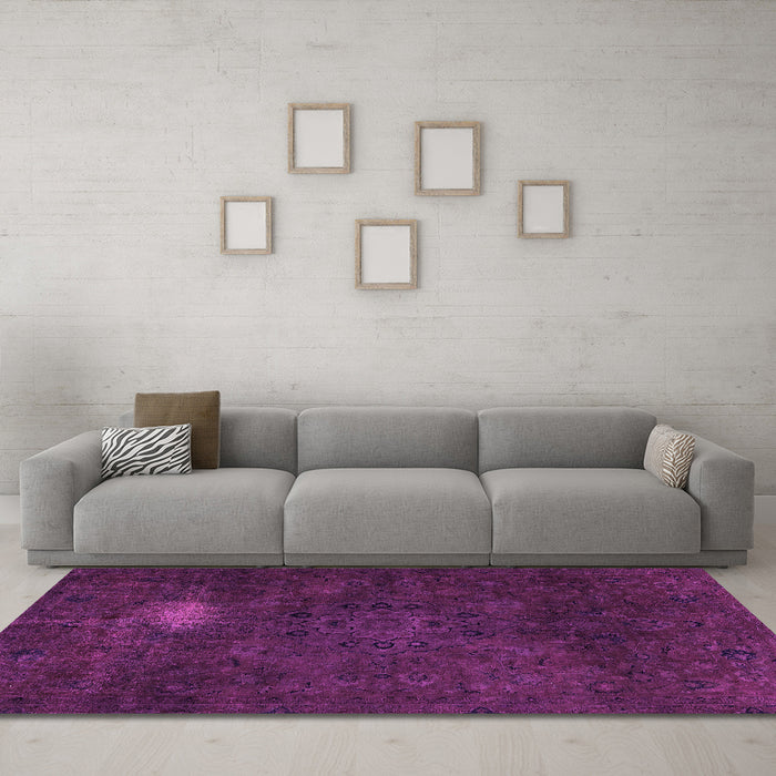 Machine Washable Abstract Pink Modern Rug in a Living Room, wshabs2807pnk