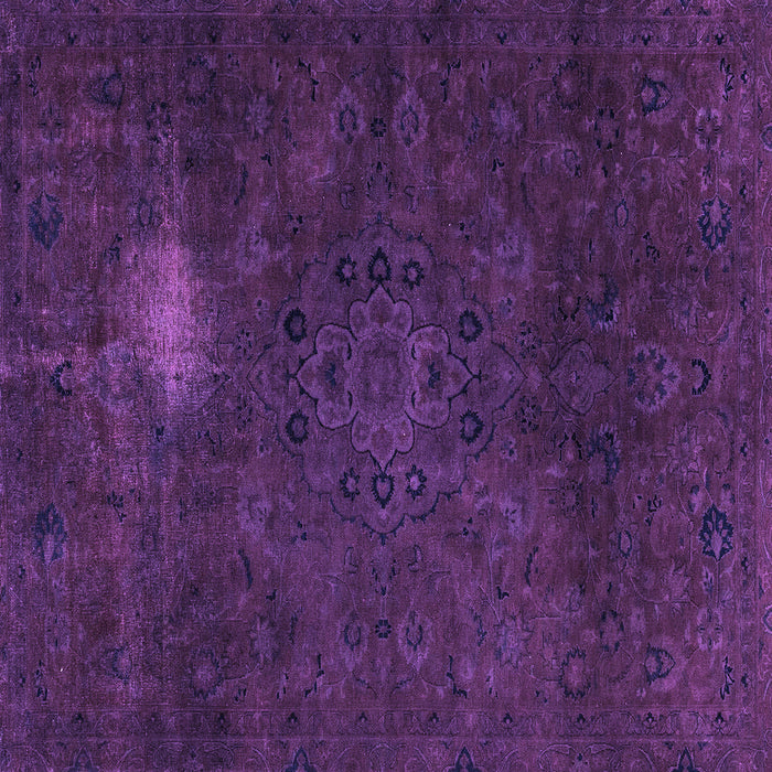 Square Machine Washable Abstract Purple Modern Area Rugs, wshabs2807pur