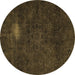 Round Abstract Brown Modern Rug, abs2807brn