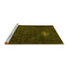 Sideview of Machine Washable Abstract Yellow Modern Rug, wshabs2807yw