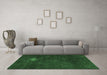 Machine Washable Abstract Emerald Green Modern Area Rugs in a Living Room,, wshabs2807emgrn