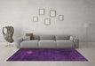 Machine Washable Abstract Purple Modern Area Rugs in a Living Room, wshabs2807pur