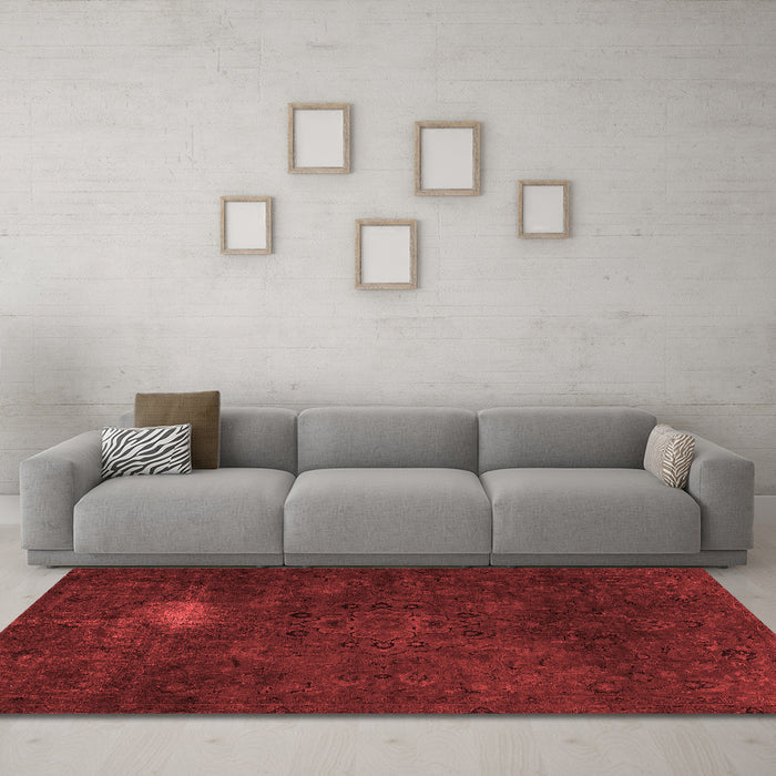 Modern Red Washable Rugs