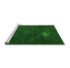 Sideview of Machine Washable Abstract Green Modern Area Rugs, wshabs2807grn