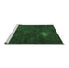 Sideview of Machine Washable Abstract Emerald Green Modern Area Rugs, wshabs2807emgrn