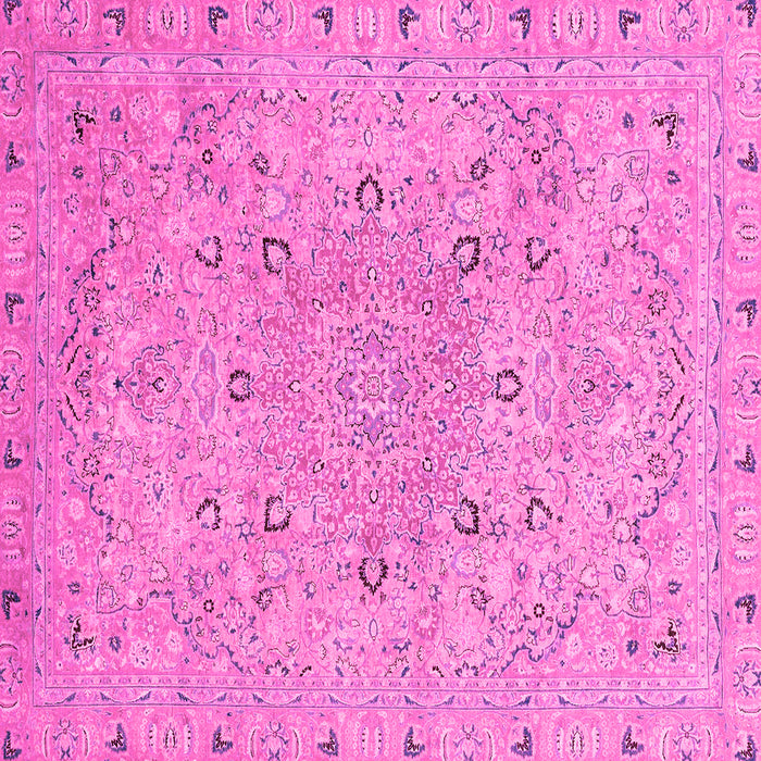Square Machine Washable Abstract Pink Modern Rug, wshabs2808pnk