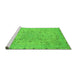 Sideview of Machine Washable Abstract Green Modern Area Rugs, wshabs2808grn