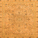 Square Machine Washable Abstract Orange Modern Area Rugs, wshabs2808org