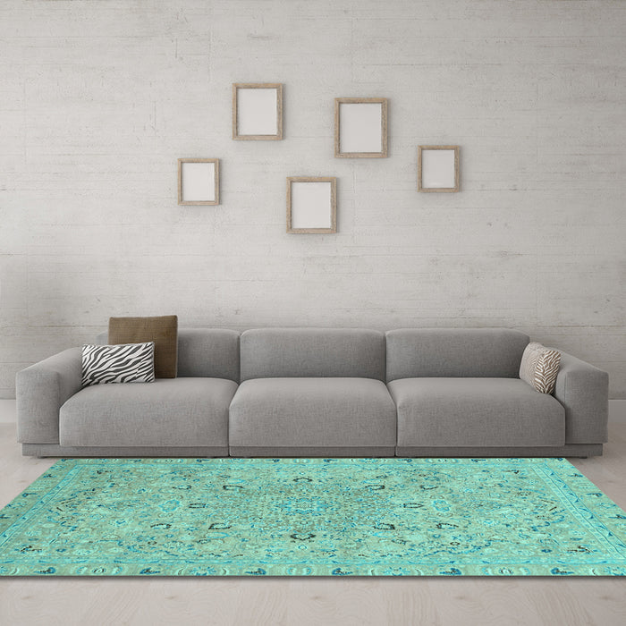 Machine Washable Abstract Light Blue Modern Rug in a Living Room, wshabs2808lblu
