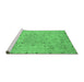 Sideview of Machine Washable Abstract Emerald Green Modern Area Rugs, wshabs2808emgrn