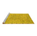 Sideview of Machine Washable Abstract Yellow Modern Rug, wshabs2808yw