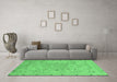 Machine Washable Abstract Emerald Green Modern Area Rugs in a Living Room,, wshabs2808emgrn