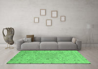 Machine Washable Abstract Emerald Green Modern Rug, wshabs2808emgrn