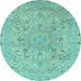 Round Machine Washable Abstract Light Blue Modern Rug, wshabs2808lblu