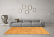 Machine Washable Abstract Orange Modern Area Rugs in a Living Room, wshabs2808org