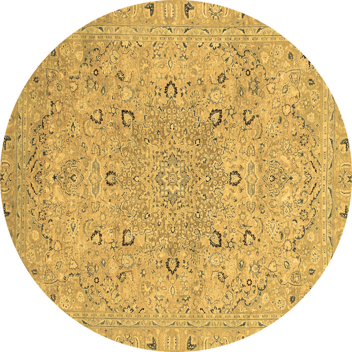Round Abstract Brown Modern Rug, abs2808brn