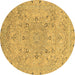 Round Abstract Brown Modern Rug, abs2808brn