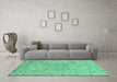 Machine Washable Abstract Turquoise Modern Area Rugs in a Living Room,, wshabs2808turq