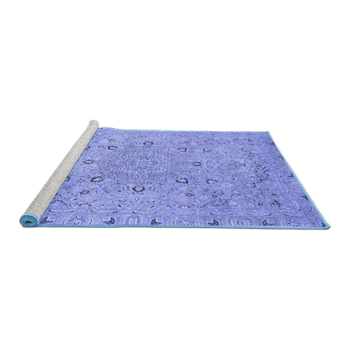 Sideview of Machine Washable Abstract Blue Modern Rug, wshabs2808blu
