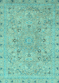 Abstract Light Blue Modern Rug, abs2808lblu