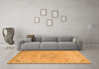 Machine Washable Abstract Orange Modern Rug, wshabs2809org