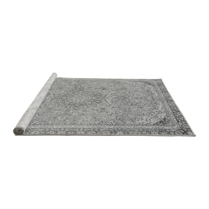 Sideview of Machine Washable Abstract Gray Modern Rug, wshabs2809gry