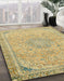 Abstract Chrome Gold Yellow Modern Rug in Family Room, abs2809