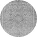 Round Machine Washable Abstract Gray Modern Rug, wshabs2809gry