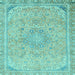 Square Machine Washable Abstract Light Blue Modern Rug, wshabs2809lblu