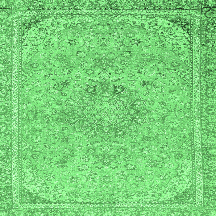 Square Abstract Emerald Green Modern Rug, abs2809emgrn