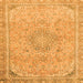 Square Machine Washable Abstract Orange Modern Area Rugs, wshabs2809org