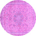 Round Machine Washable Abstract Purple Modern Area Rugs, wshabs2809pur