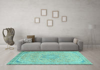 Machine Washable Abstract Light Blue Modern Rug, wshabs2809lblu