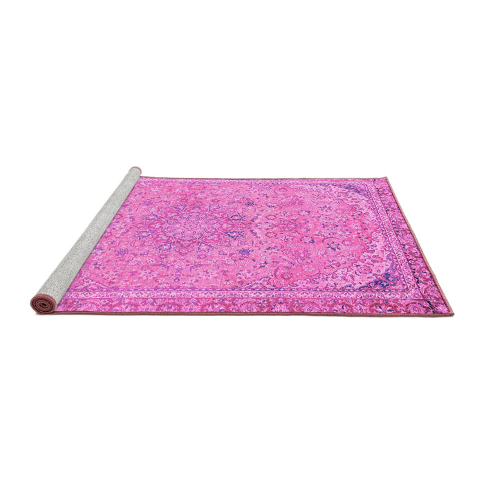 Sideview of Machine Washable Abstract Pink Modern Rug, wshabs2809pnk