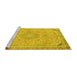 Sideview of Machine Washable Abstract Yellow Modern Rug, wshabs2809yw