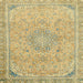 Square Abstract Chrome Gold Yellow Modern Rug, abs2809